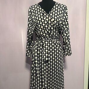 LuLaRoe Black and White Polka Dot Long Sleeve Dress